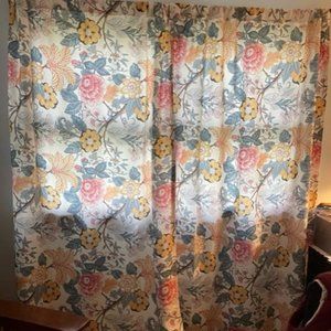Sydney 84-Inch Blue/Yellow Floral Curtains (Set of 2)